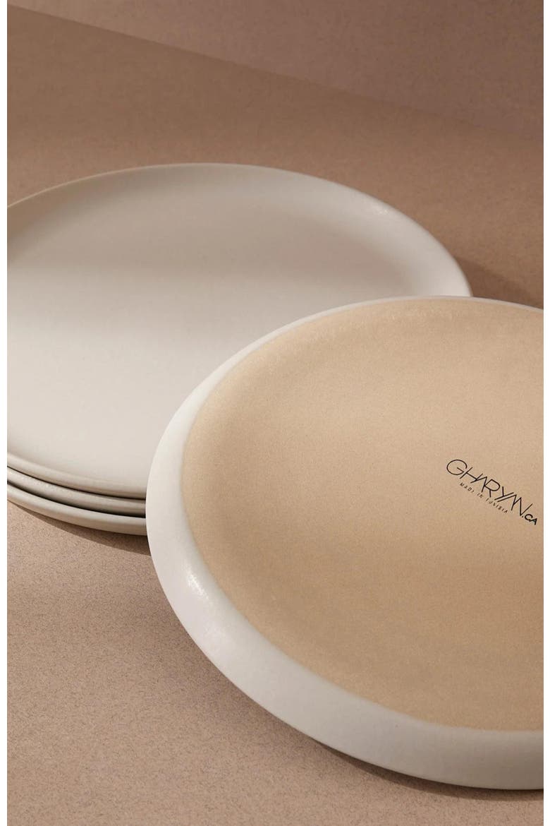 Tunisian Side Plates Set of 4, Alternate, color, White