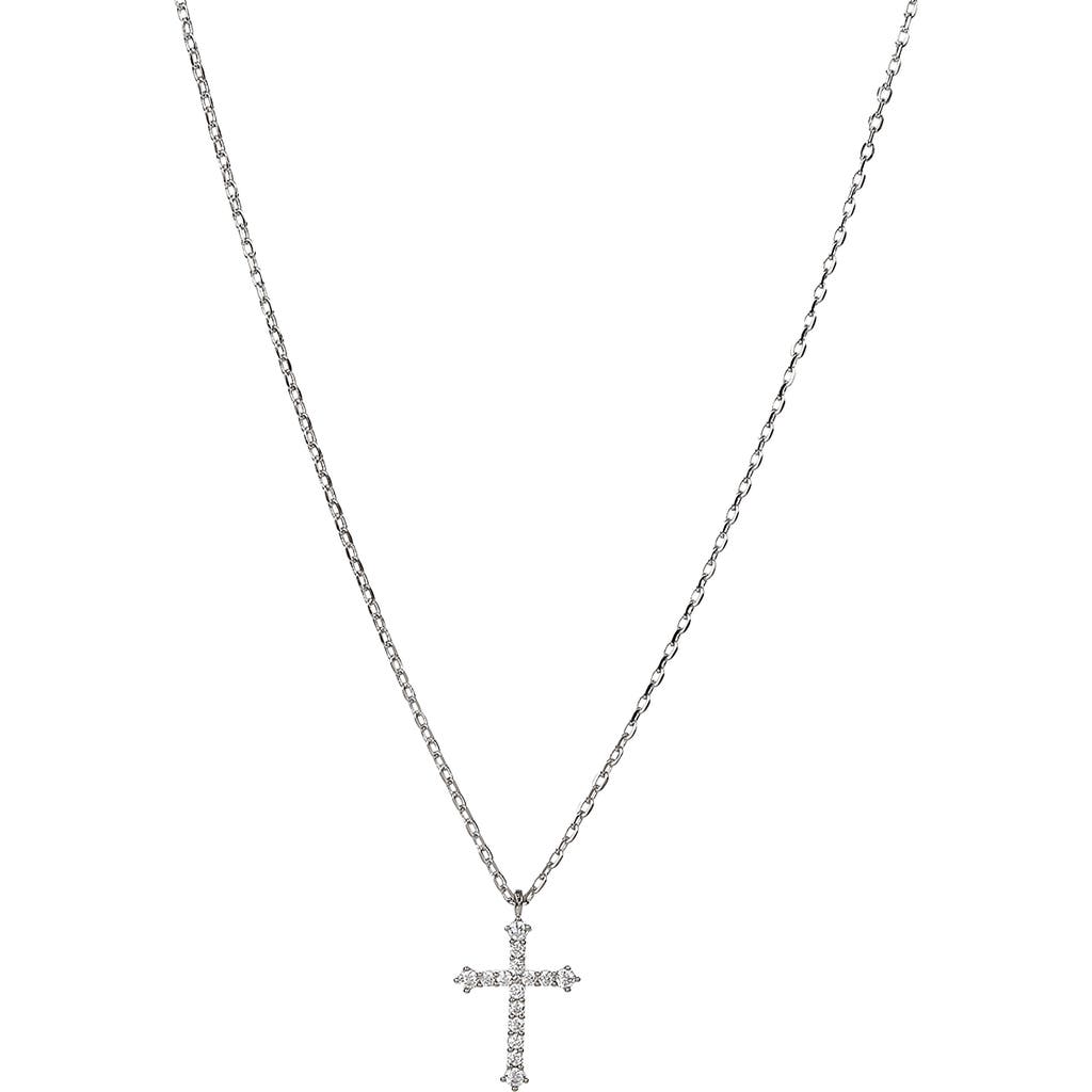 Bearfruit Jewelry 14k Gold Plated Lisette Crystal Cross Necklace Holiday Gift Guide In Metallic