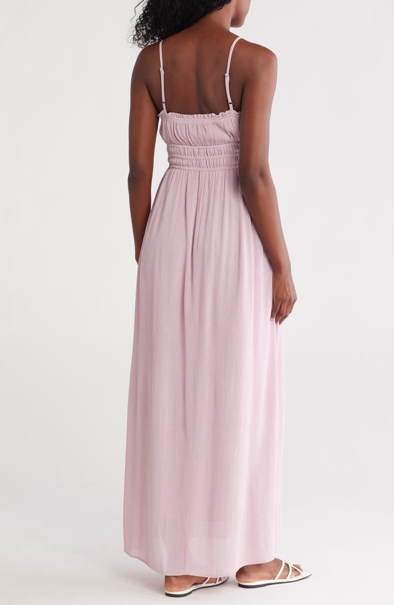 Lovestitch Metallic Stripe Maxi Sundress, Alternate, color, Orchid