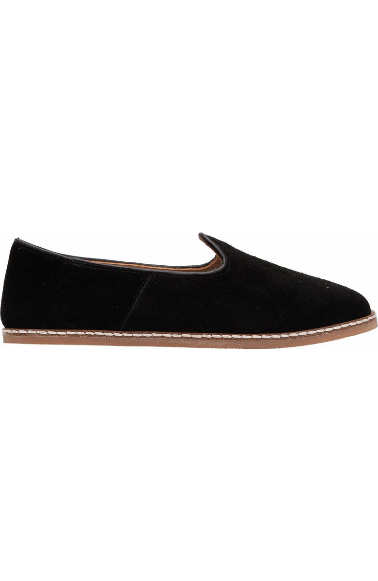 Epilogue Shoes Istanbul Suede Leather Slip On Flats, Alternate, color, Black Suede Leather
