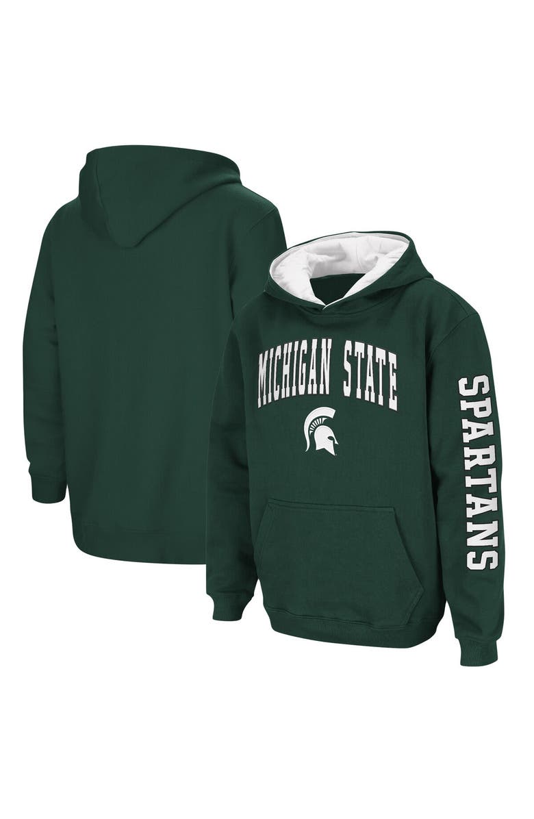COLOSSEUM Youth Colosseum Green Michigan State Spartans 2-Hit Team Pullover Hoodie, Main, color, Green