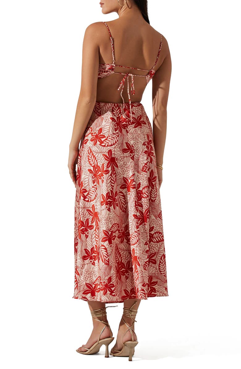 ASTR the Label Josiane Botanical Print Strappy Back Dress, Alternate, color,