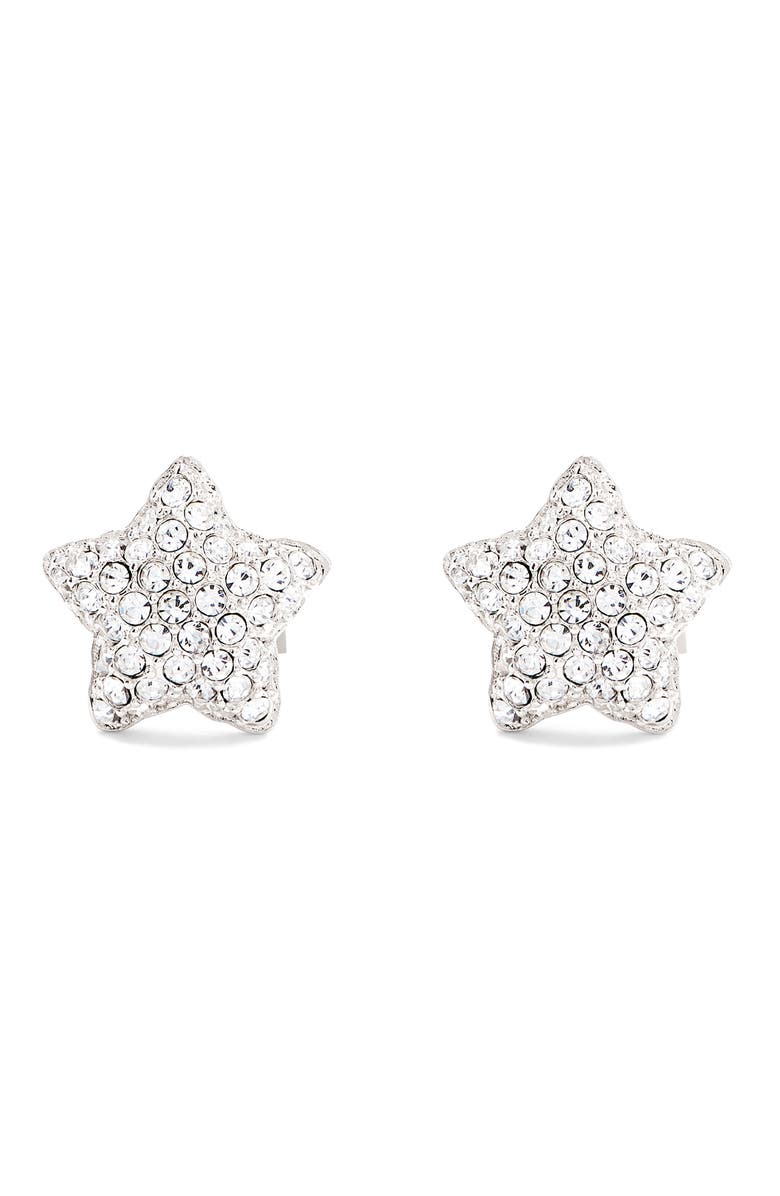 Marc Jacobs Star Pavé Stud Earrings, Main, color, Silver/ Crystal
