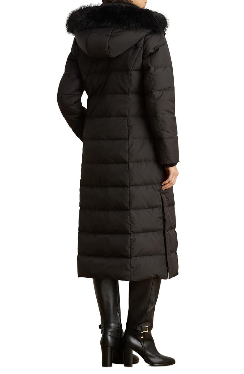 Lauren Ralph Lauren Quilted Down Longline Coat, Alternate, color, Black