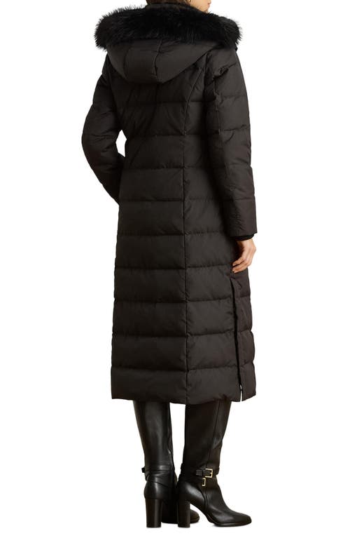 Ralph Lauren Lauren  Quilted Down Longline Coat In Black
