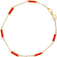 The Lovery Fine Jewelry Coral Bar Chain Bracelet