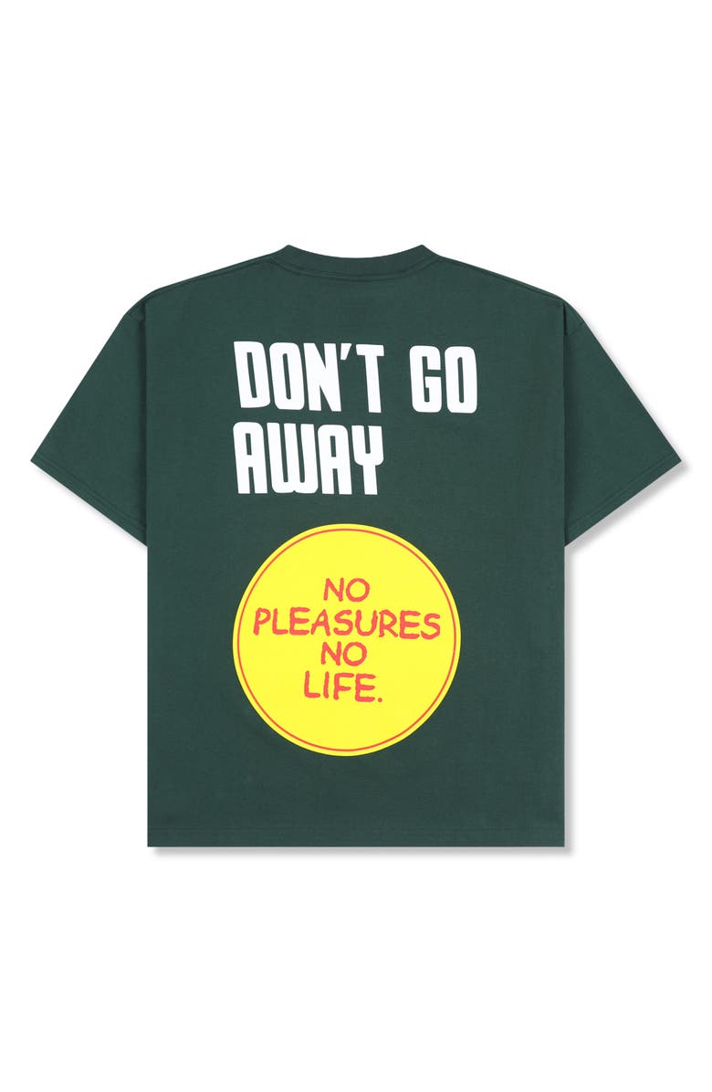 PLEASURES Don't Go Cotton Graphic T-Shirt, Alternate, color, Forest