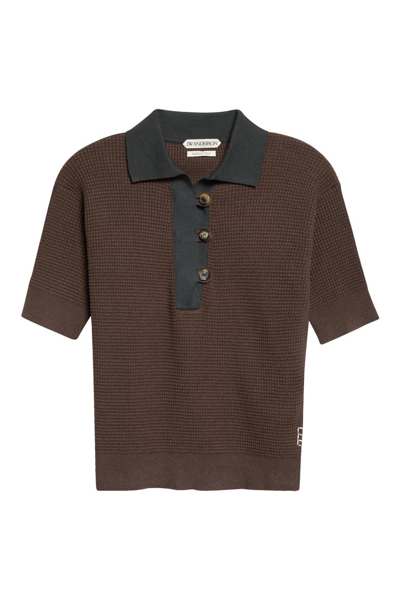 Cotton & Cashmere Blend Polo Sweater, Alternate, color, MILITARY GREEN