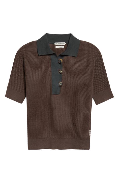 Cotton & Cashmere Blend Polo Sweater