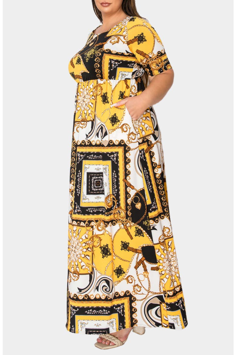 Billie Print Maxi Dress, Alternate, color, YELLOW BLACK