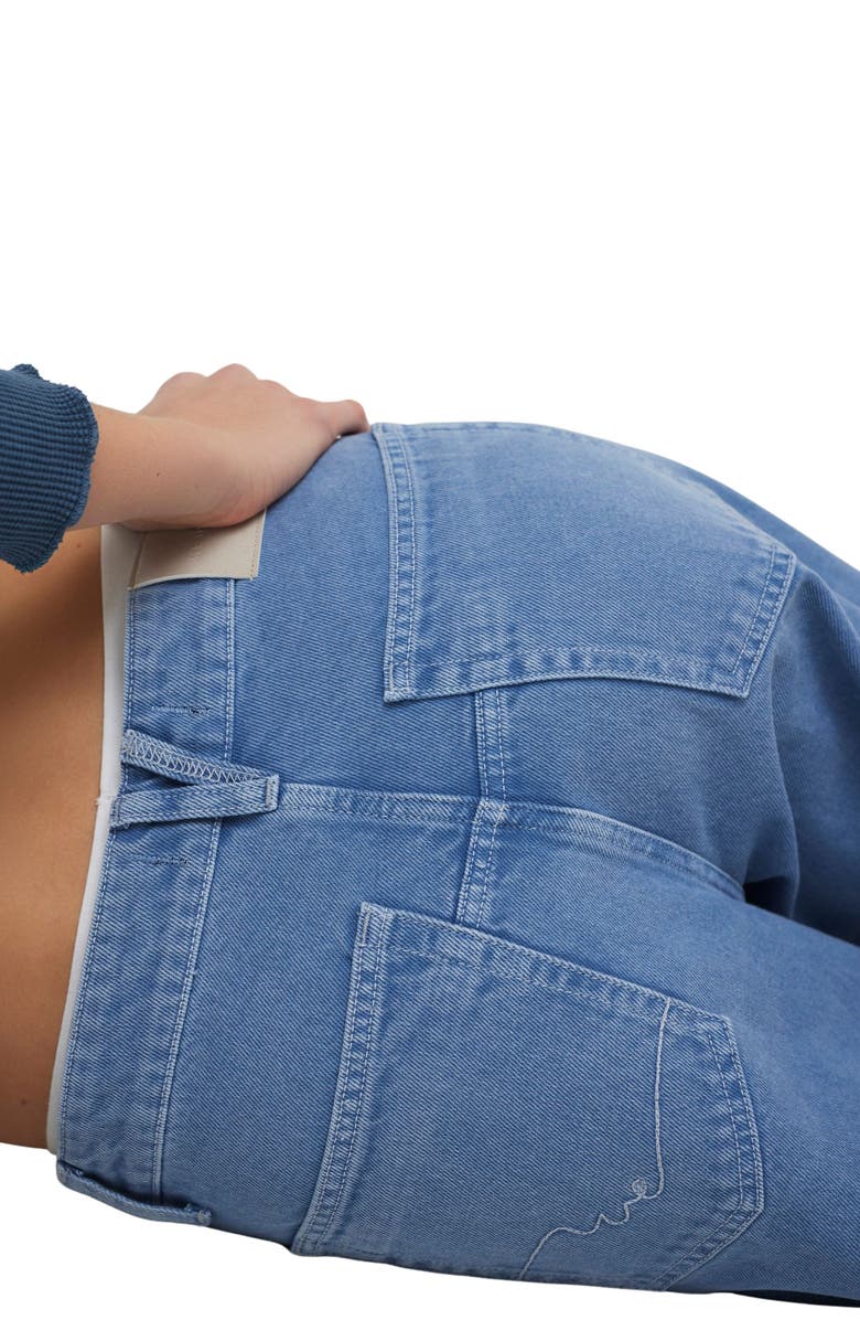 Free People Deep Trance Wide Leg Ankle Jeans, Alternate, color, Ocean