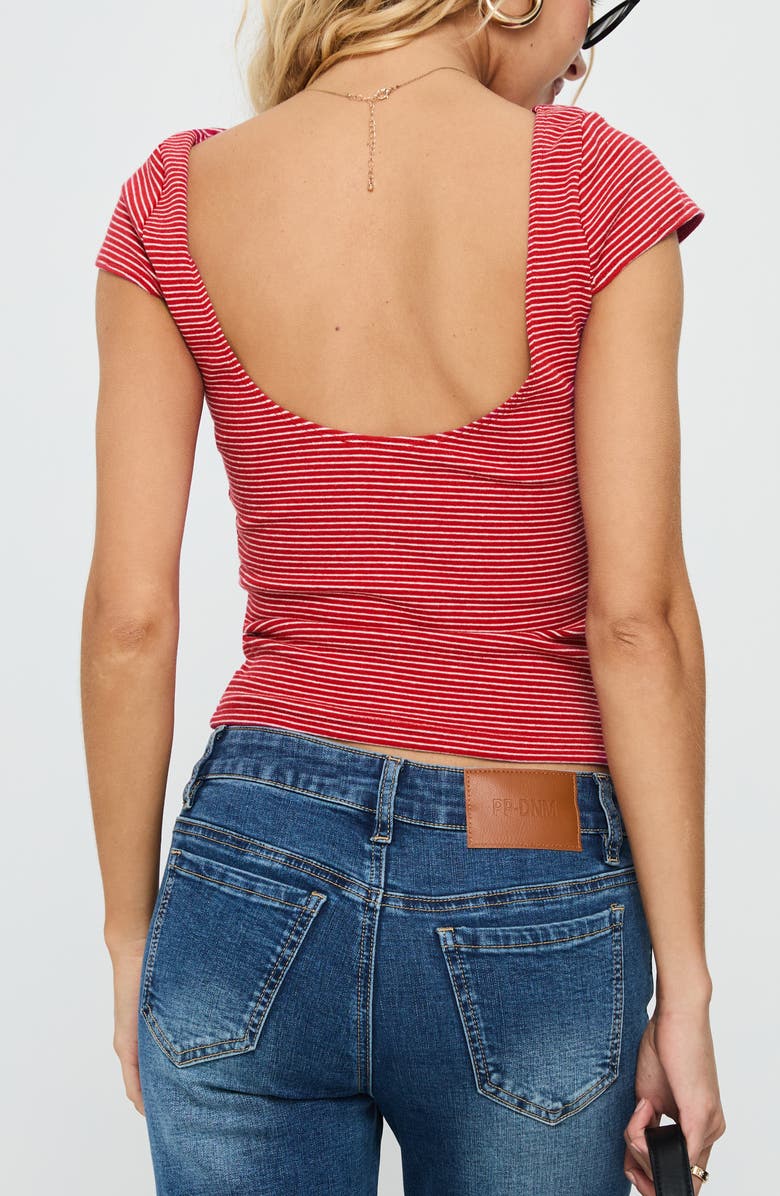 Princess Polly Nyren Stripe Scoop Back Top, Alternate, color, Red Stripe
