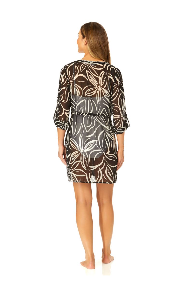 Anne Cole Women's V Neck Roll Tab Sleeve Pocket Dress Cover Up, Alternate, color, 