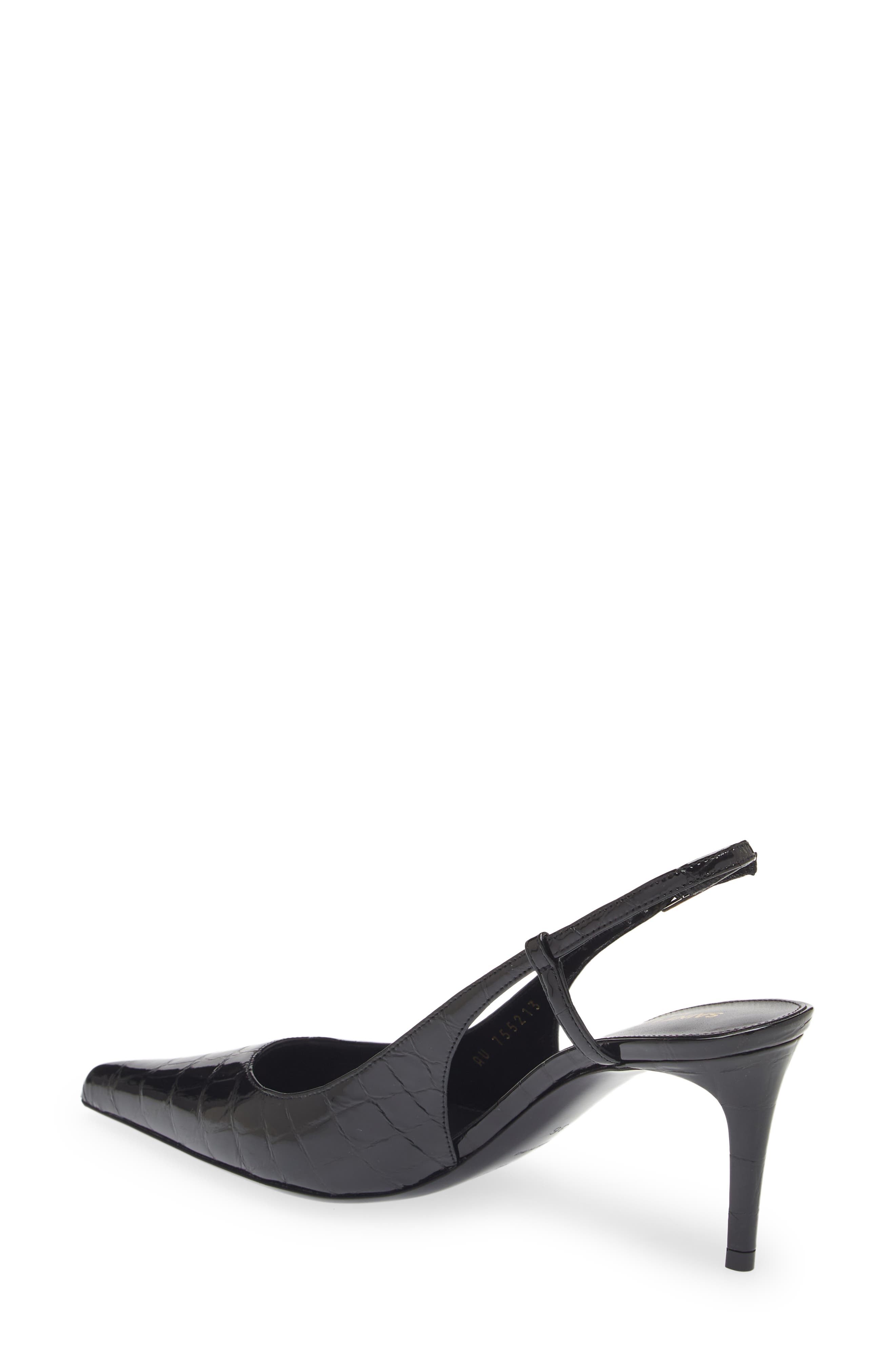Hacker Pointed Toe Slingback Pump, Alternate, color, BLACK