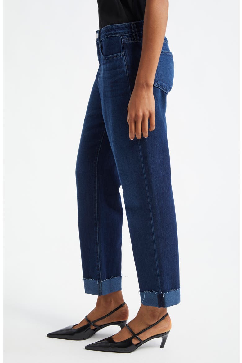 Maribel High Waist Cuff Straight Leg Jeans, Alternate, color, HARLAN
