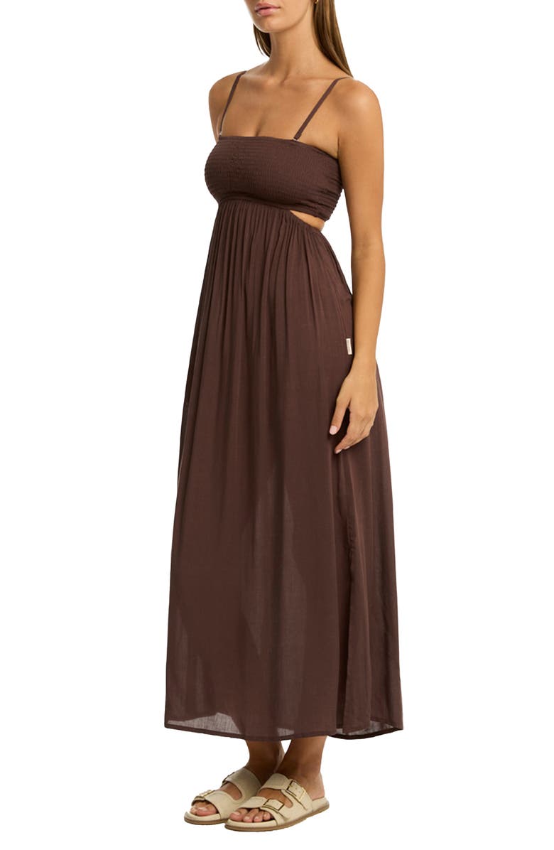 Sea Level Resort Essentials Cutout Cover-Up Sundress, Alternate, color, 