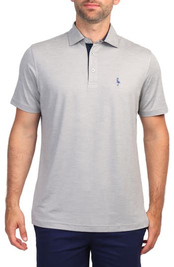 Tailorbyrd Short Sleeve Performance Knit Polo In Gray