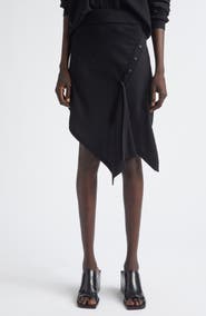 Lemaire Button Drape Merino Wool Blend Skirt
