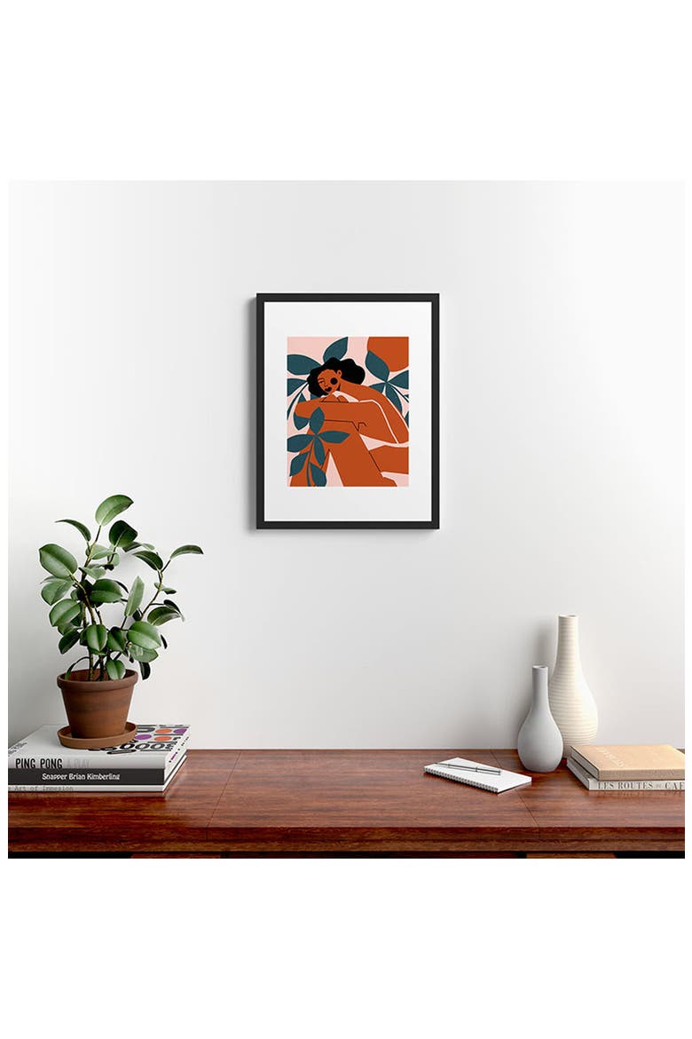 Pink Bikini Dark Framed Art Print, Alternate, color, BLACK FRAME
