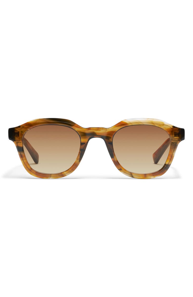 QUAY Roll Film 47mm Small Square Sunglasses, Main, color, Coffee Swirl/ Sepia