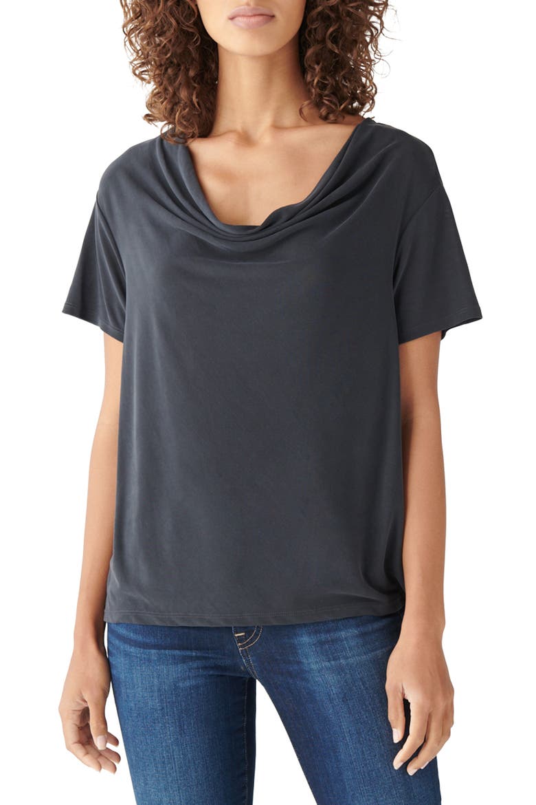 Sandwash Cowl Neck Top, Main, color, LUCKY BLACK