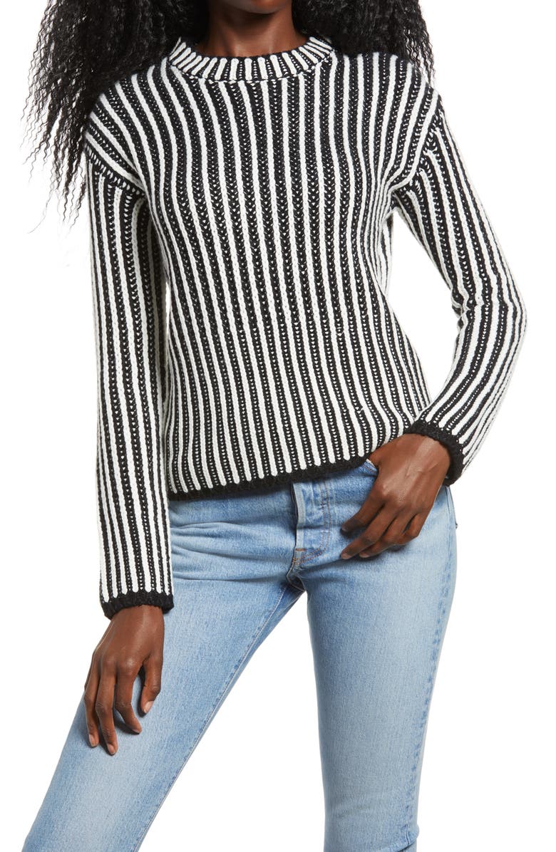 Endless Rose Stripe Mix Color Sweater, Main, color,