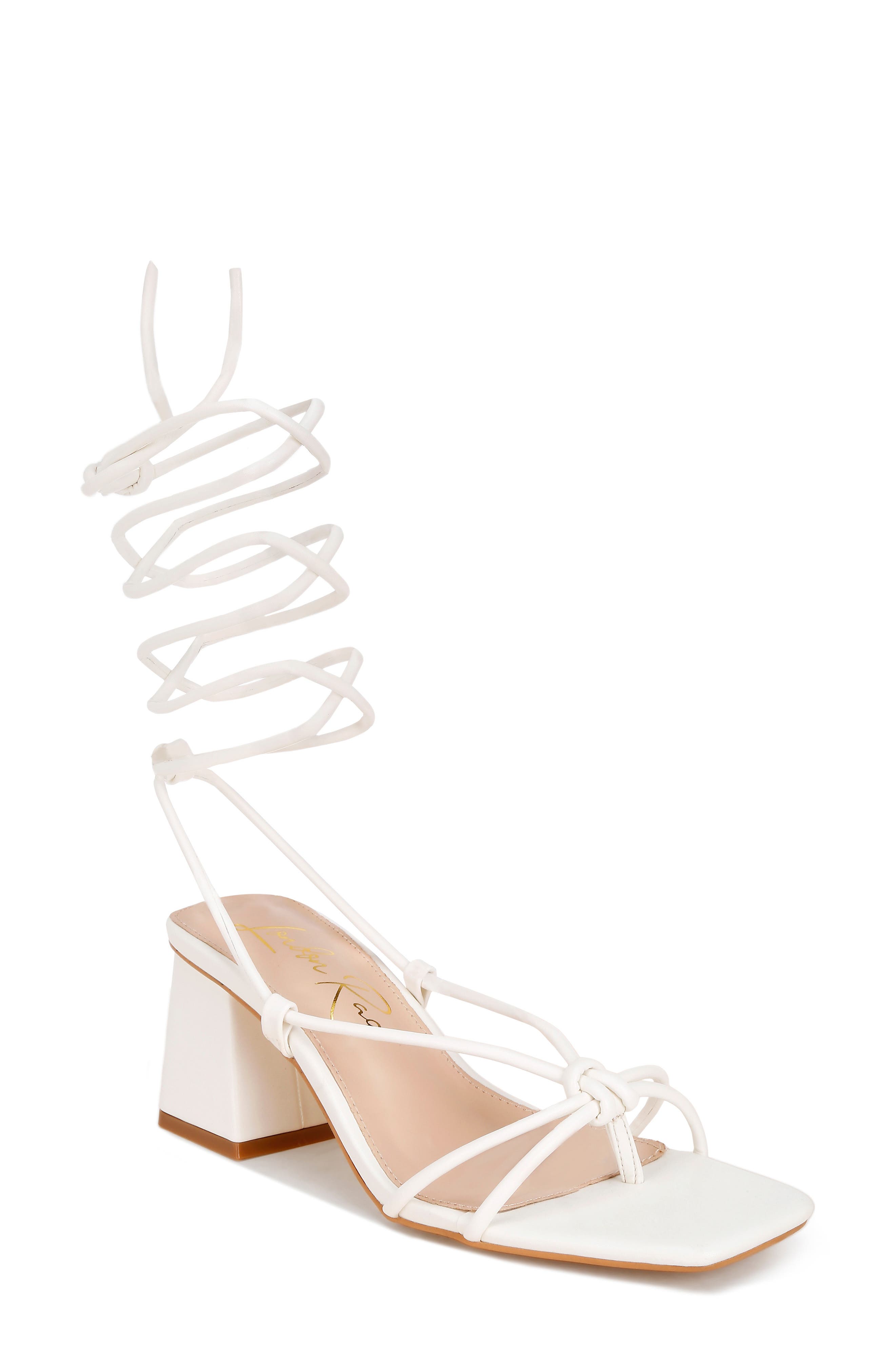 Porsiah Faux Leather Lace-Up Sandal