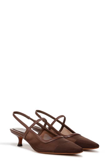Vince Venice Slingback Pointed Toe Kitten Heel Pump