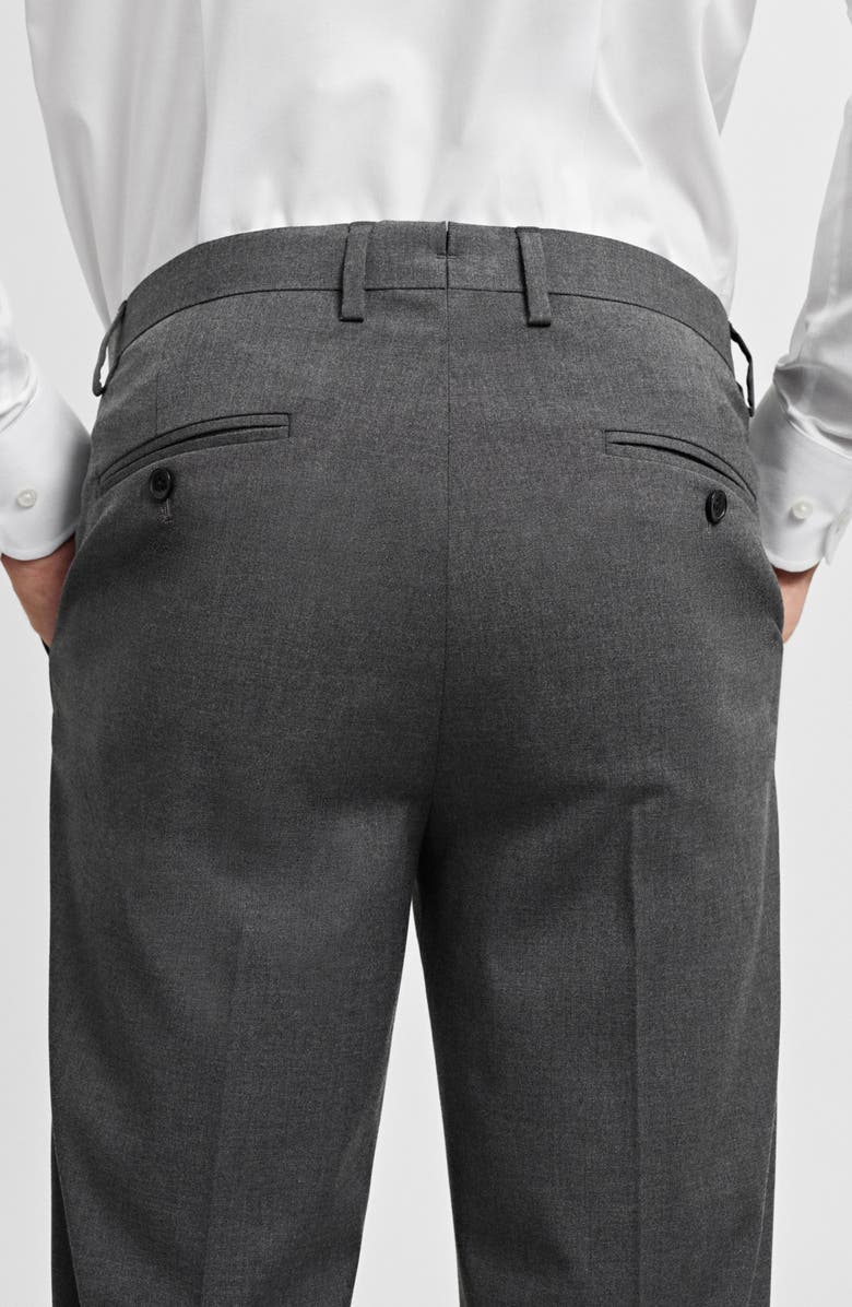 MANGO Slim Fit Dress Pants, Alternate, color, Grey