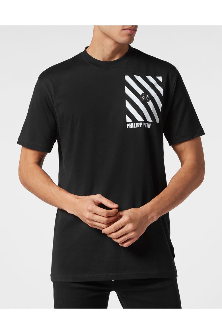 T-Shirt Round Neck Ss Men, Main, color, black