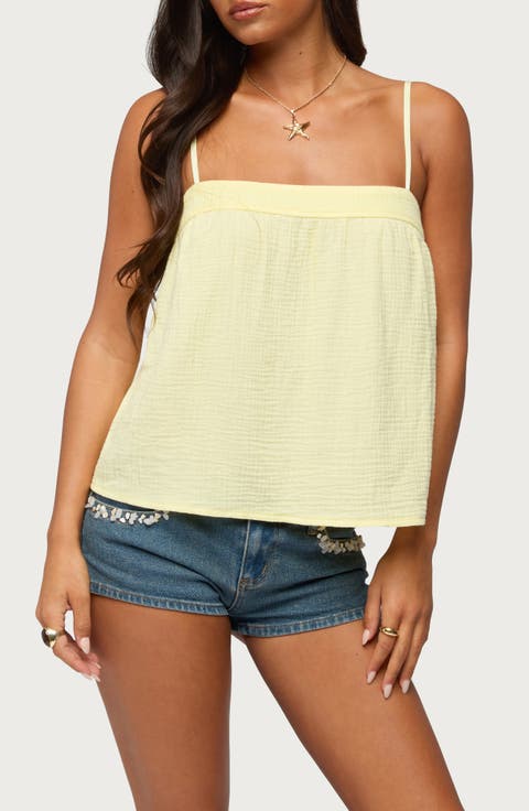 Sapphire Cotton Gauze Camisole