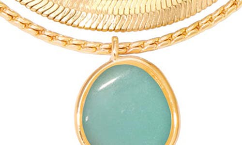 Ettika Radiant Orb Layered Necklace In Amazonite And Gold