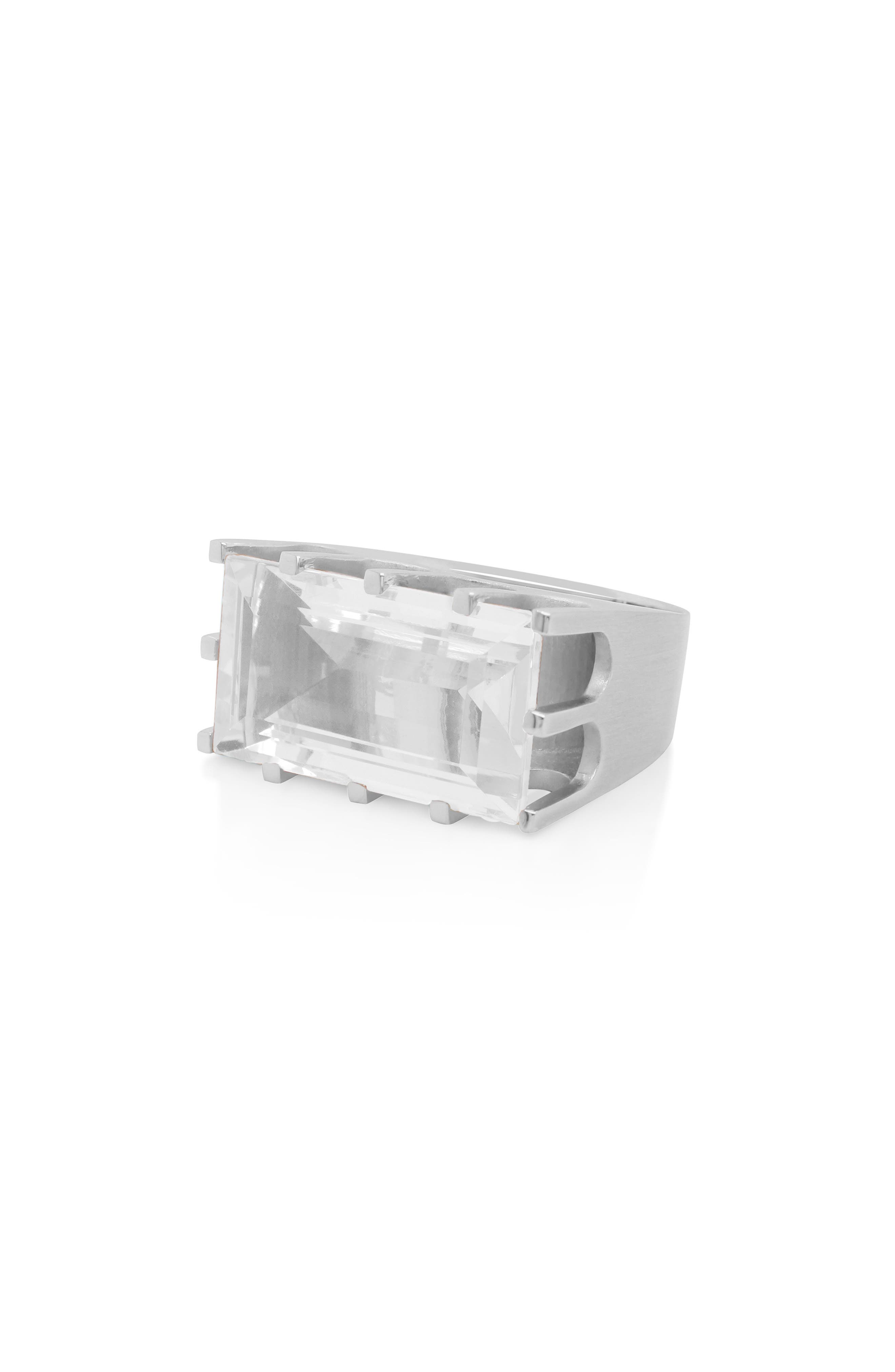 Dean Davidson Baguette-Cut Simulated White Topaz Castle Ring
