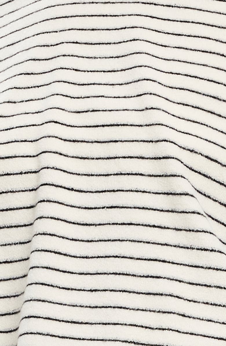 LIONESS Bry Stripe Oversize Velour Top, Alternate, color, Cream Noir Strip