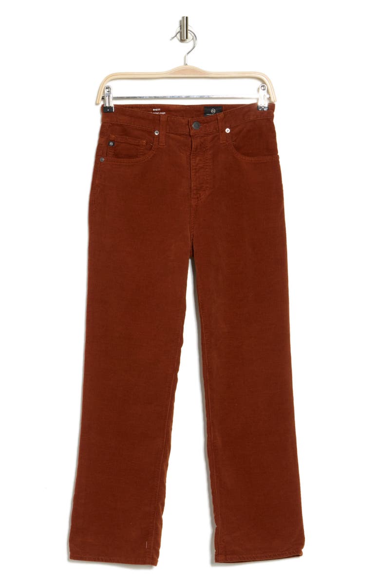 AG The Rhett High Waist Crop Corduroy Jeans, Alternate, color, Fired Copper