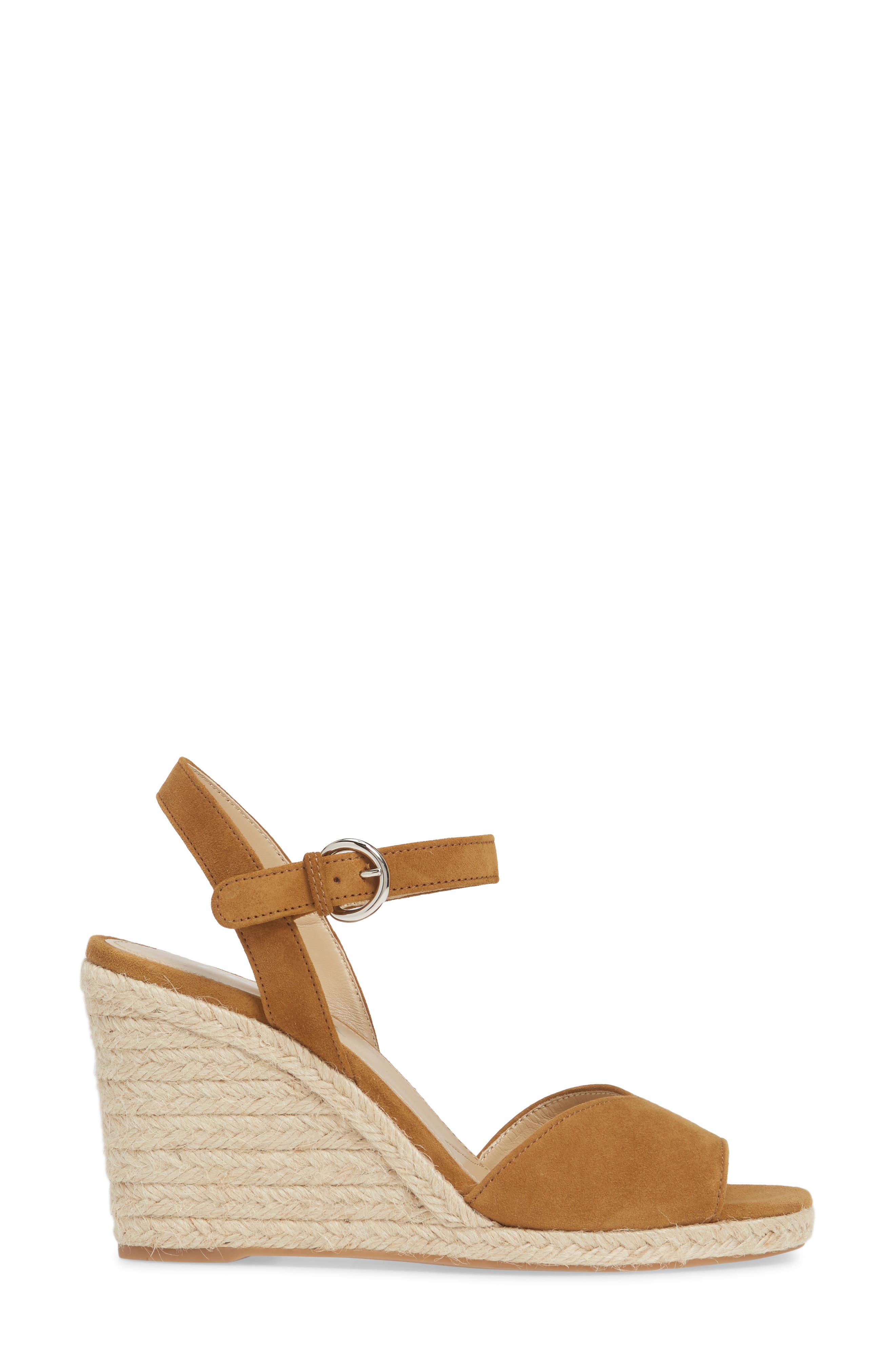 Prada Raffia Wedge Sandal, Alternate, color, 