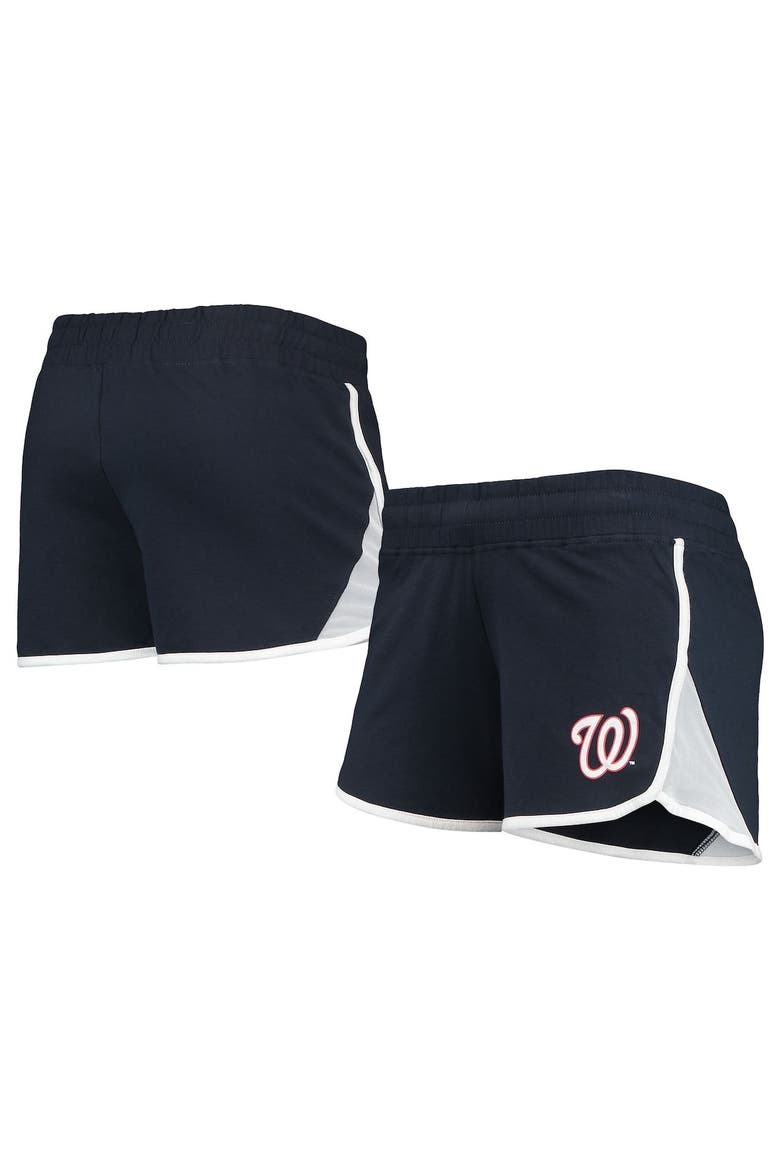 Women's New Era Navy Washington Nationals Stretch French Terry Shorts, Main, color, Navy