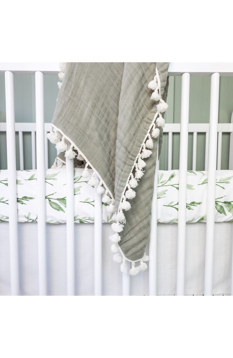 CRANE BABY Cotton Sateen Fitted Crib Sheet, Alternate, color, White