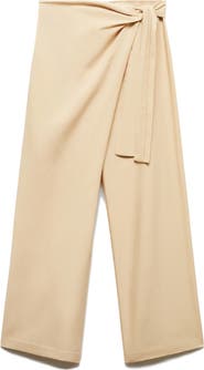 MANGO Knotted Wide Leg Pants | Nordstrom