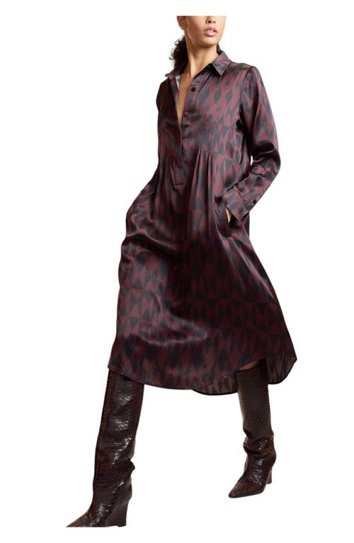 Cynthia Rowley Pintuck Silk Charmeuse Shirt Dress In Multi