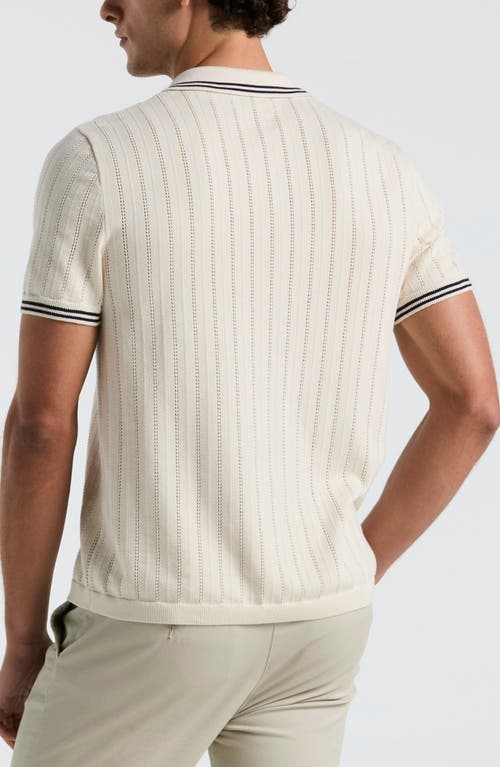 Original Penguin Drope Needle Polo Cardigan In Birch
