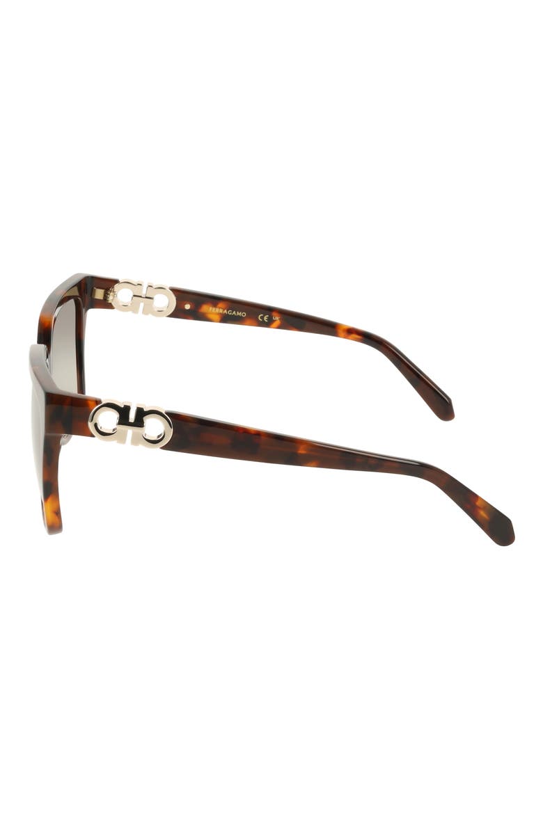 58mm Rectangular Sunglasses, Alternate, color, TORTOISE