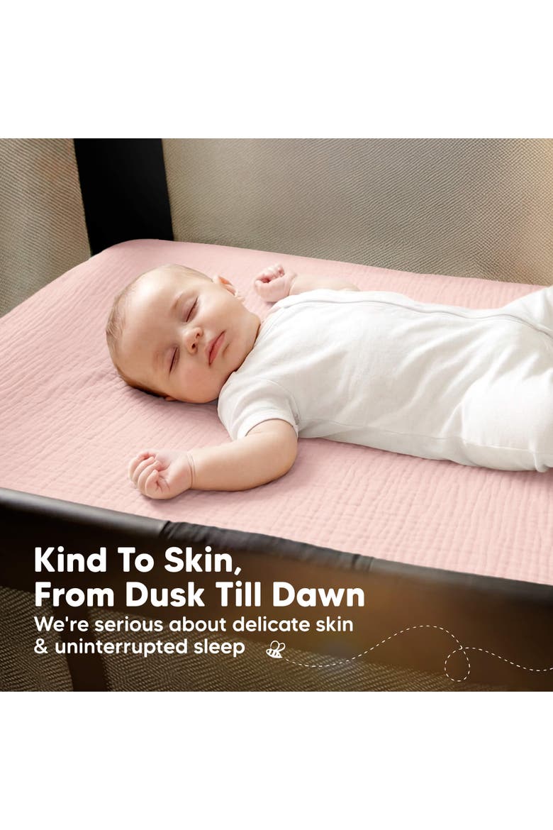 2-Pack Lyra Muslin Mini Crib Sheets, Alternate, color, Cameo