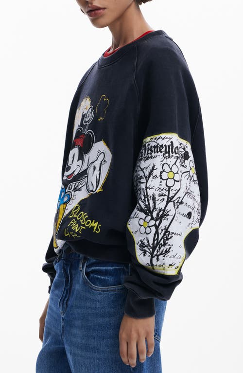 Desigual Minnie Mouse Graphic Sweatshirt In Black