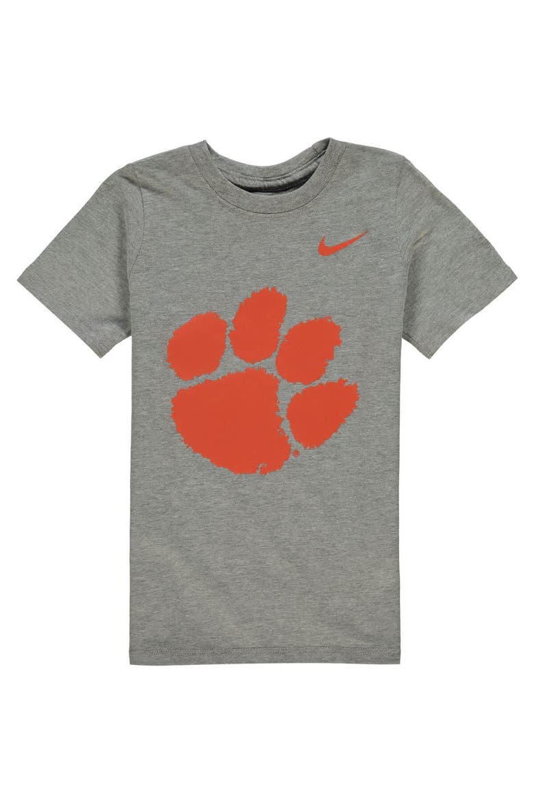 Preschool Nike Charcoal Clemson Tigers Logo T-Shirt, Alternate, color, Heather Gray