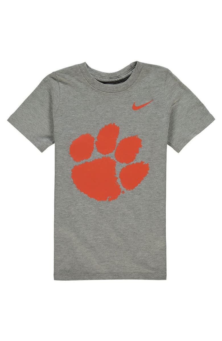 Nike Preschool Nike Charcoal Clemson Tigers Logo T-Shirt, Alternate, color, Heather Gray