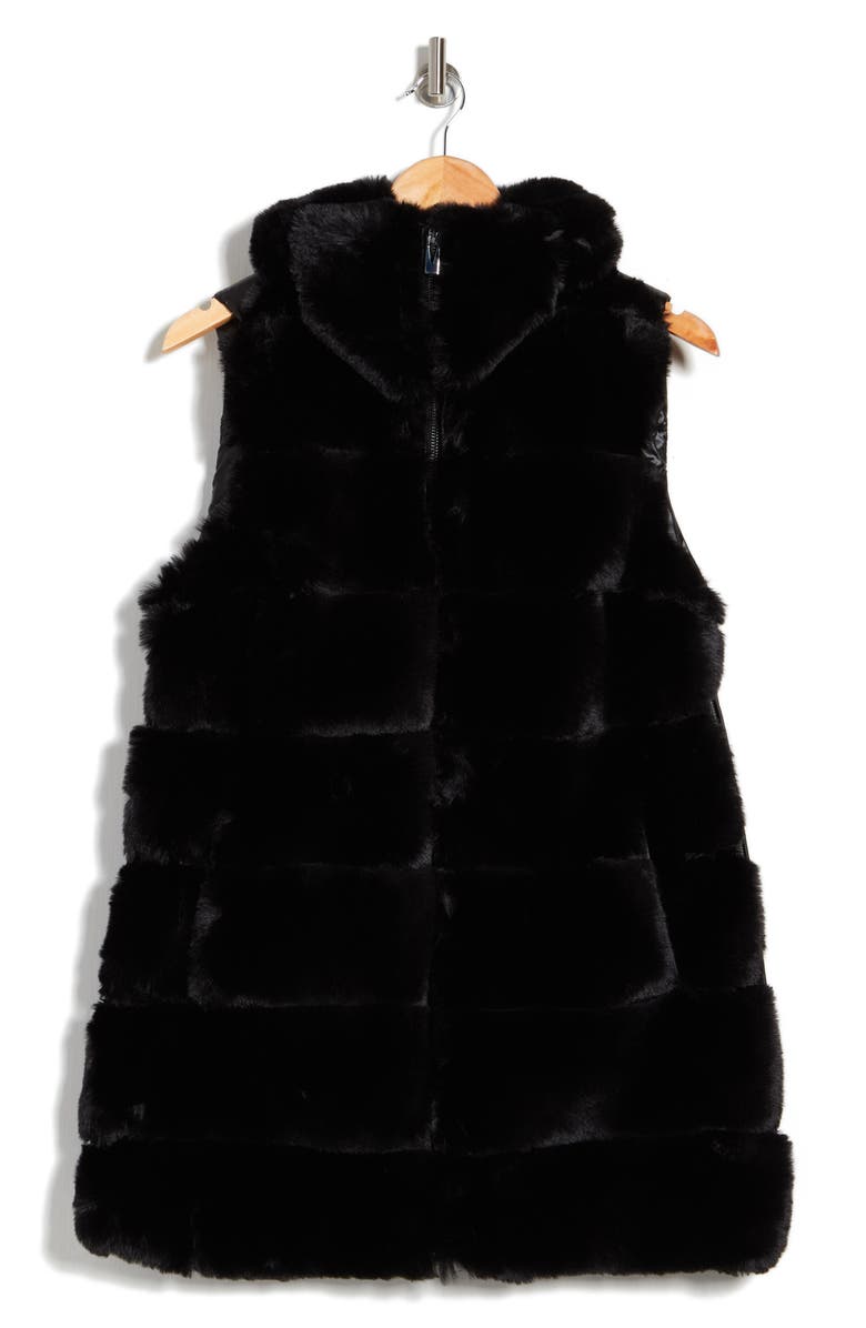 Via Spiga Hooded Faux Fur Vest, Alternate, color,