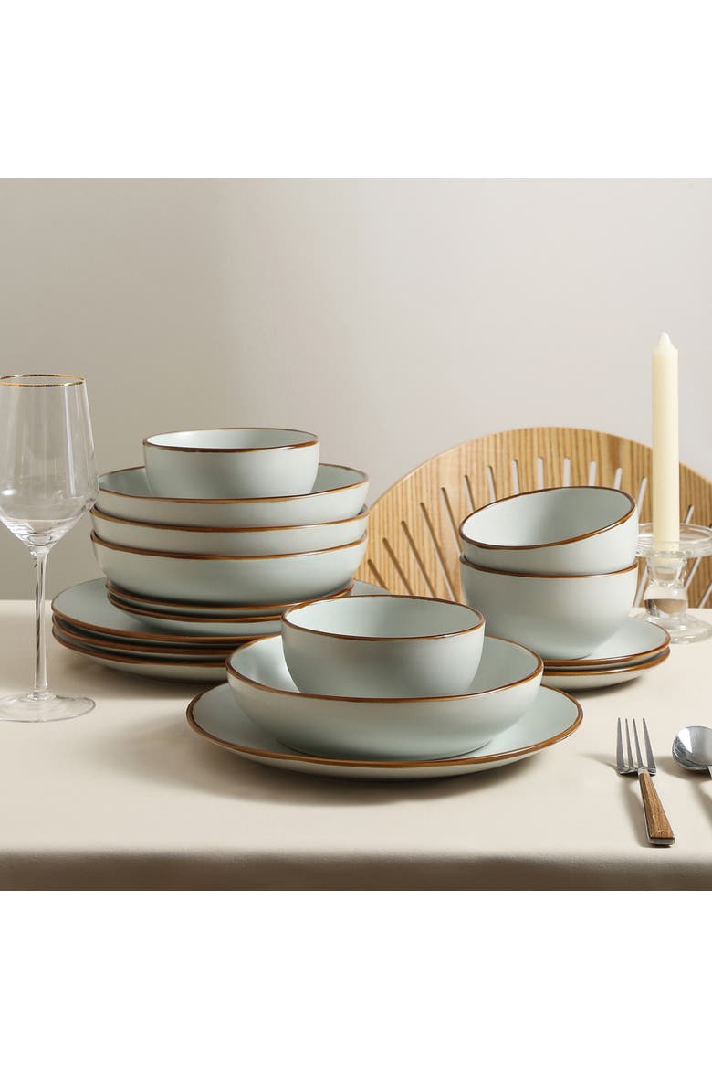 Brasa Stoneware 32-Piece Dinnerware Set, Alternate, color, Light Green