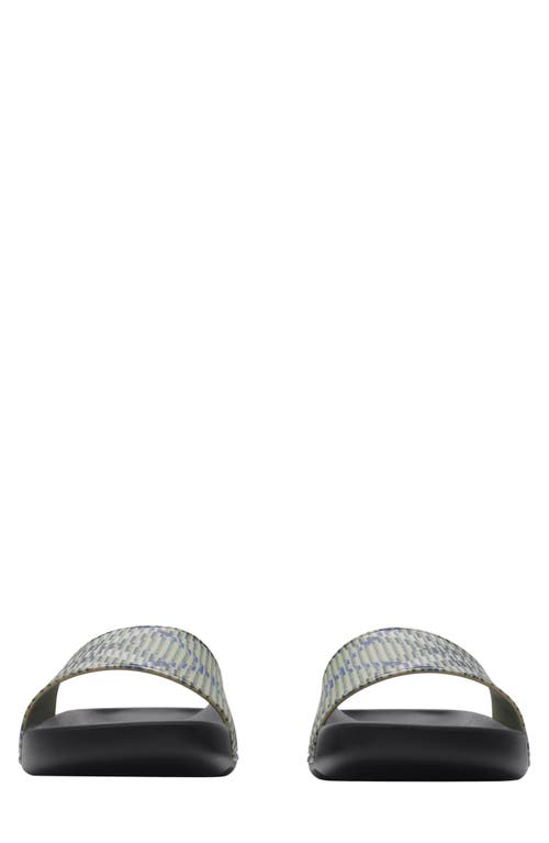 Burberry Dive Embossed Check Pool Slide Sandal In Lichen Ip Check