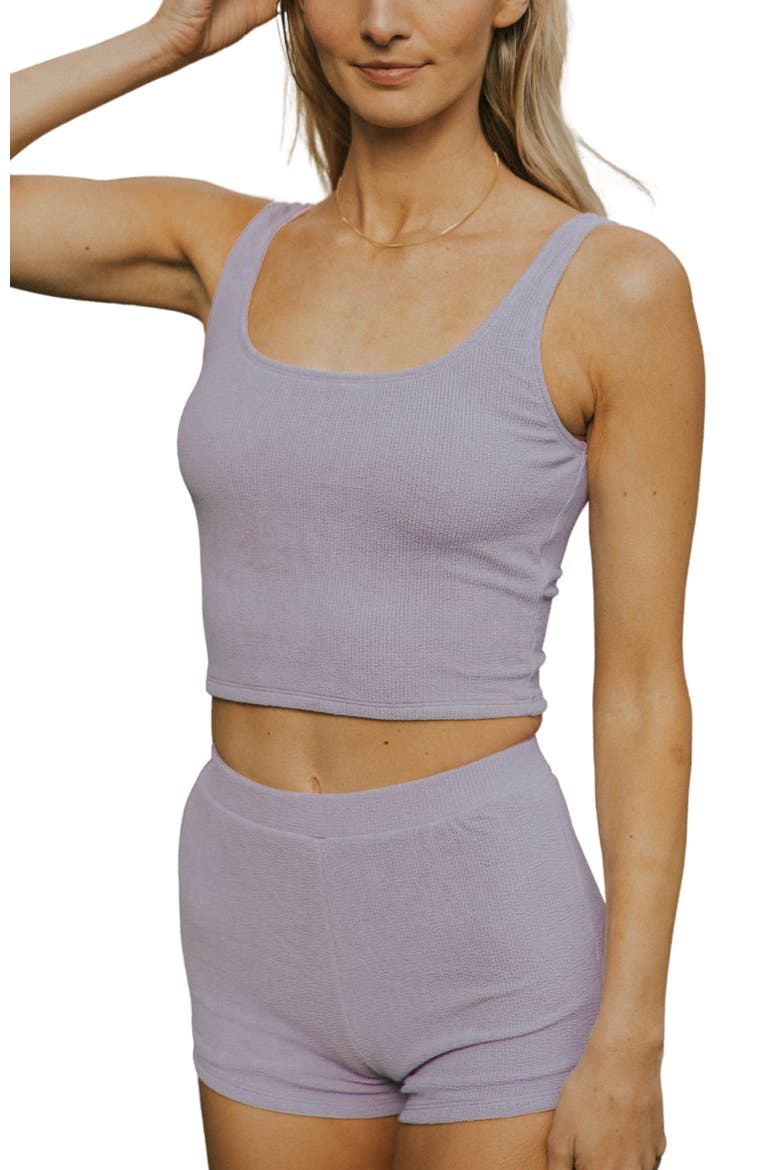 Monroe Rounded Square Neck Tankini Top, Main, color, Purple